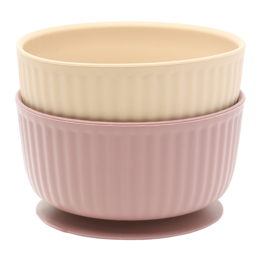 Mikk-Line - 2-Pack Bowl Silicone, 5000 - White Swan / Adobe Rose