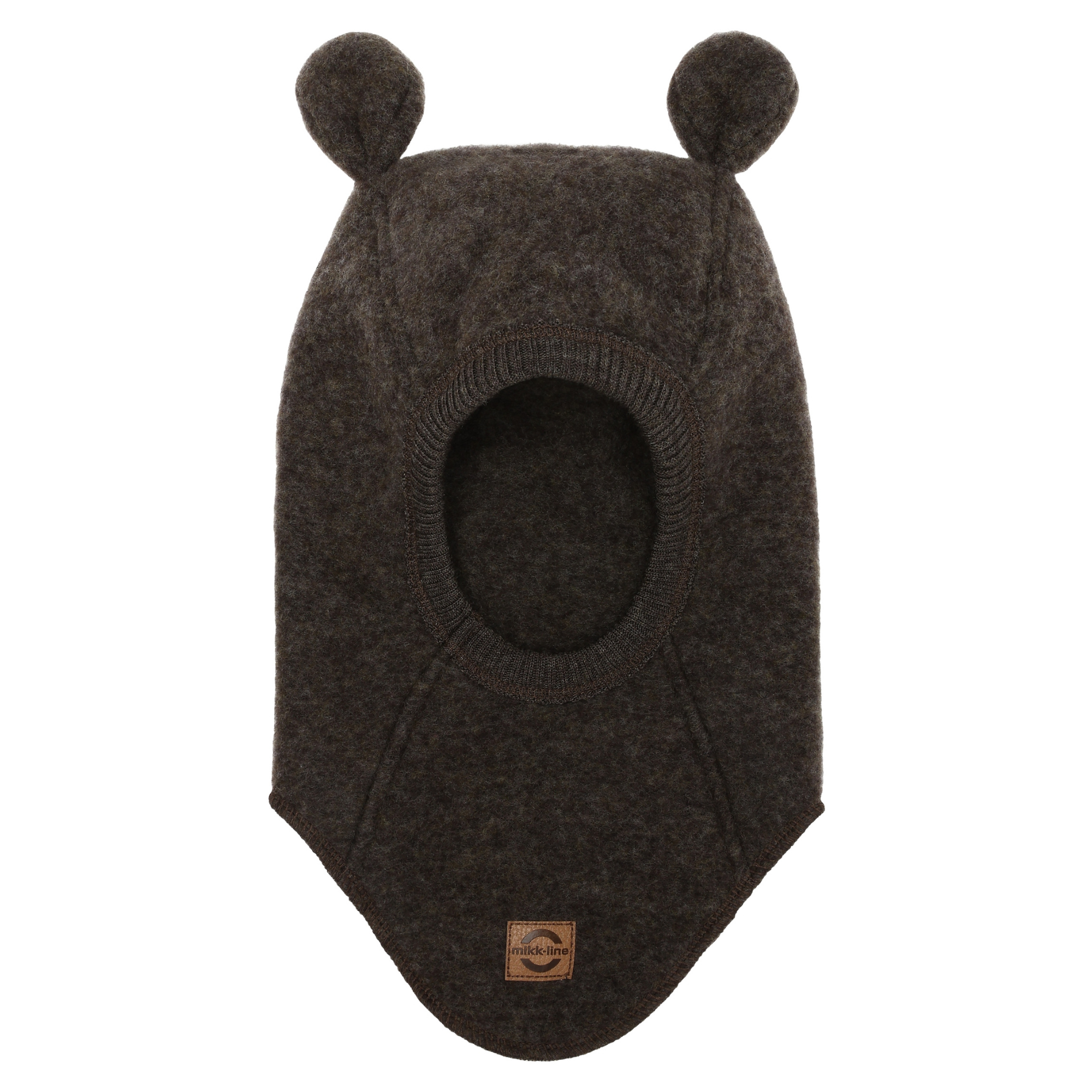 Mikk-Line - Wool Fullface W. Ears, 50040 - Dark Brown Melange