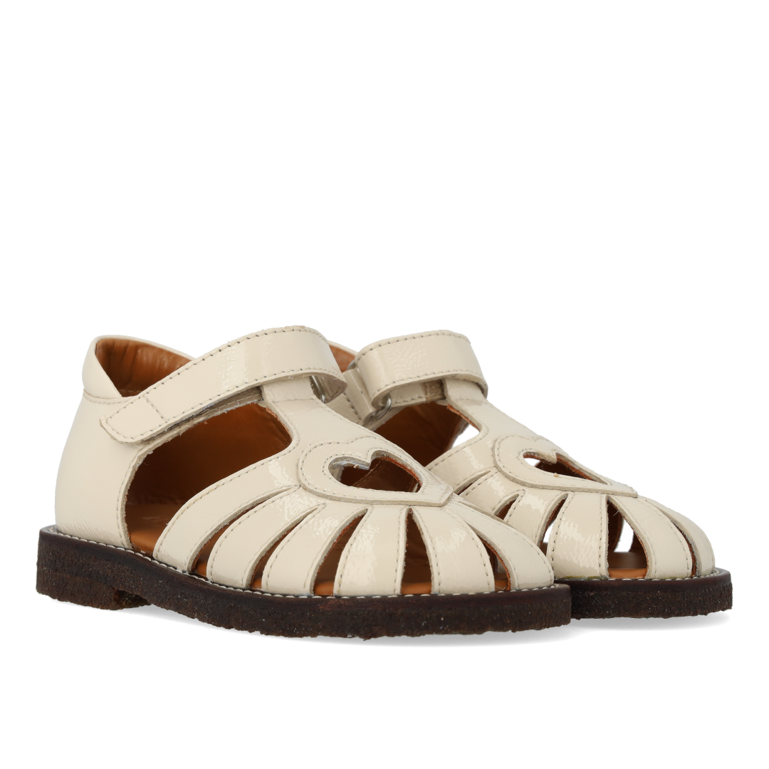 Angulus - Hjerte Sandal Med Velcro, 5186 - Buttermilk PT