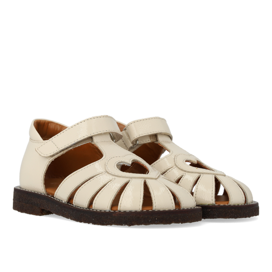 Angulus - Hjerte Sandal Med Velcro, 5186 - Buttermilk PT