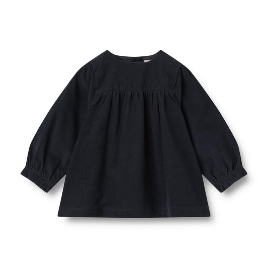 Wheat - Baby Dress LS Elvira - Navy