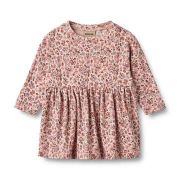 Wheat - Baby Jersey Dress LS Emmy - Pale Rose Flowers