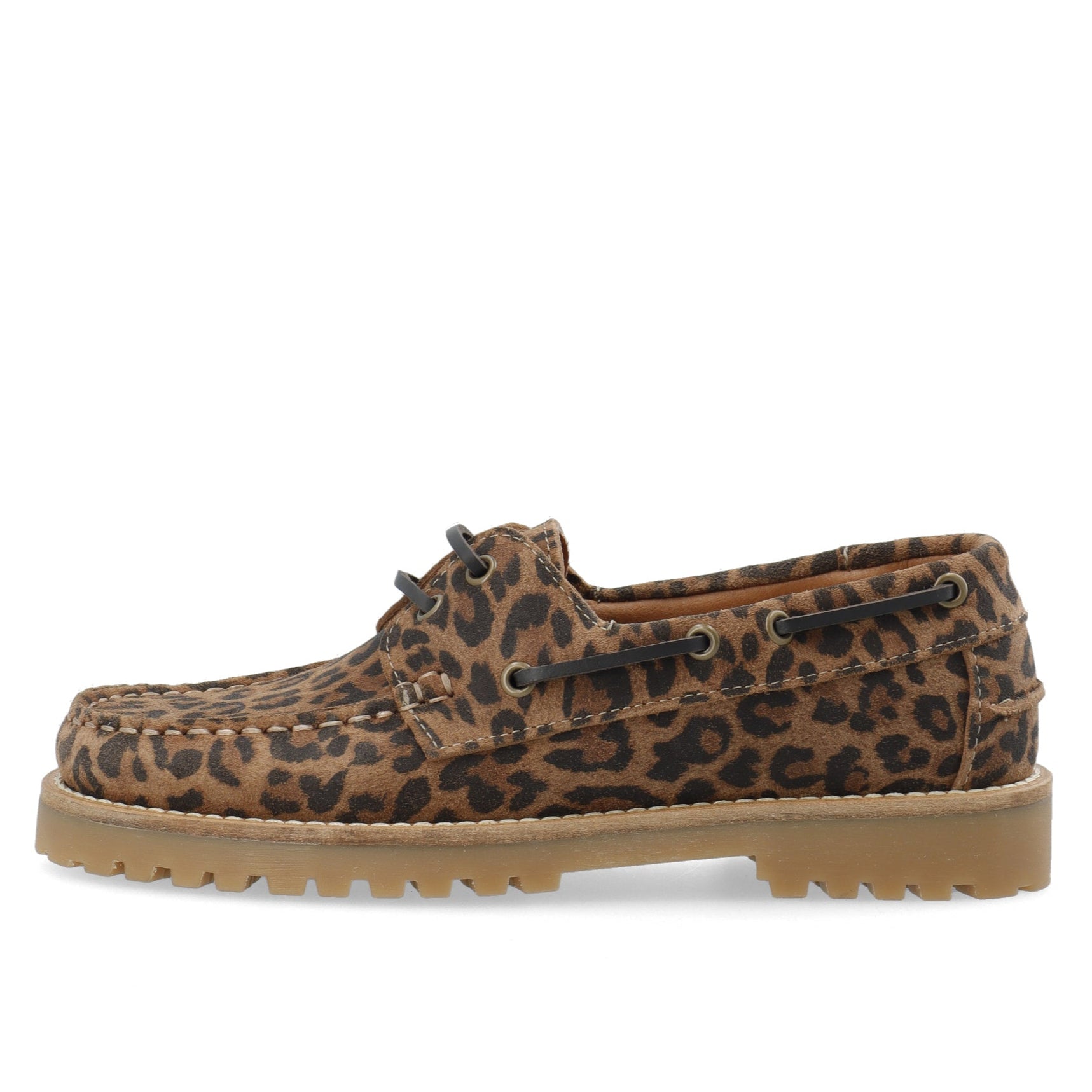 Cashott Copenhagen - LENA Boat Shoe Suede - Leopard Print