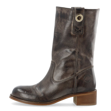 Cashott Copenhagen - VILMA Pull On Mid Cut Boot Waxy Leather - Coffee