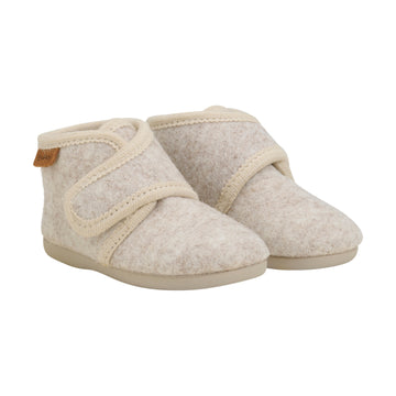EN FANT - Slippers Wool Velcro, 6474 - Sand Melange