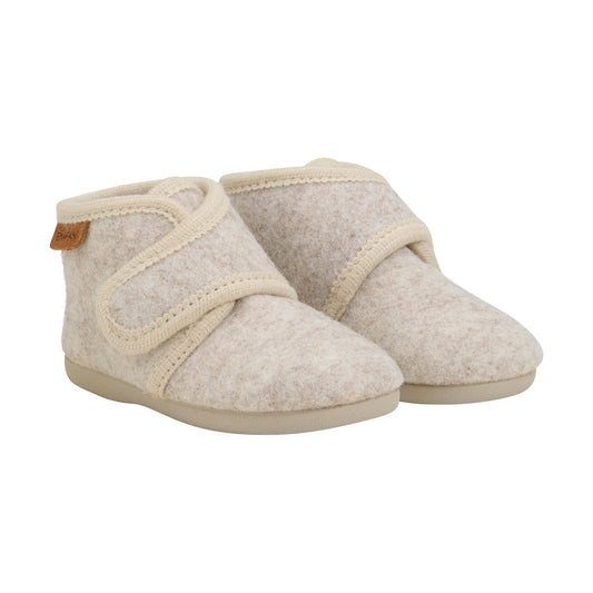 EN FANT - Slippers Wool Velcro, 6474 - Sand Melange