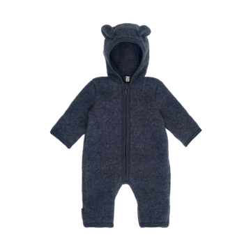 HUTTEliHUT - Pram Suit Ears Wool Fleece, 6488 - Ombre Blue Melange