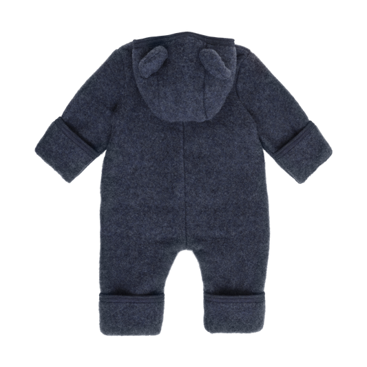 HUTTEliHUT - Pram Suit Ears Wool Fleece, 6488 - Ombre Blue Melange