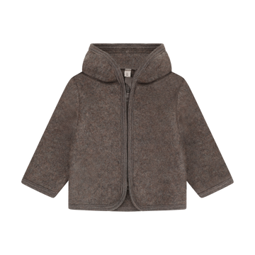 HUTTEliHUT - Jacket Ears Wool Fleece, 6521 - Brown Melange