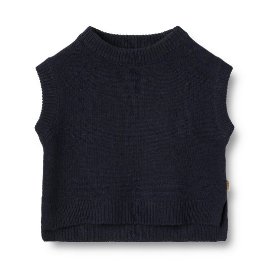 Wheat - Knit Vest Cuba - Navy