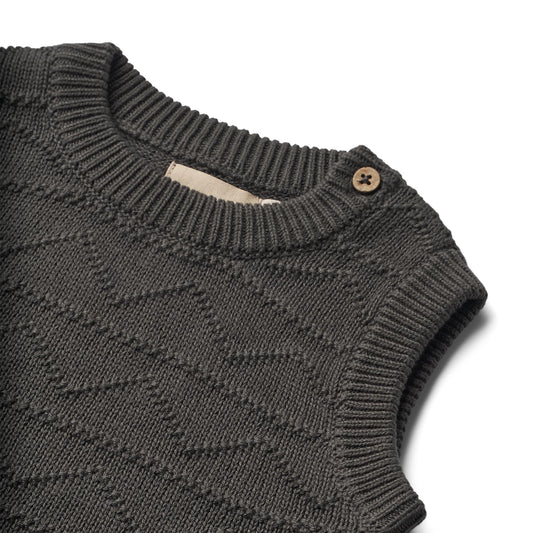 Wheat - Baby Knit Vest Bobby - Raven