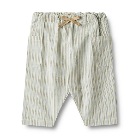 Wheat - Trousers Arne - Aquablue Stripe