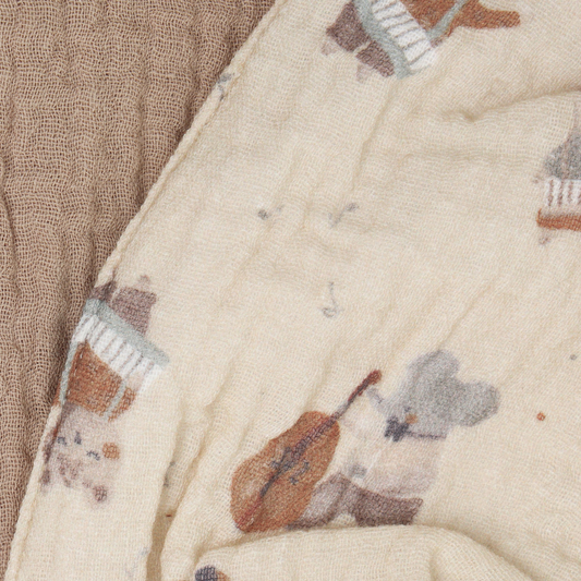 Pippi - Bandana Muslin Savlesmæk AOP 2-pak, 6966 - Mocha Meringue