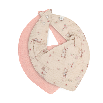 Pippi - Bandana Muslin Savlesmæk AOP 2-pak, 6966 - Rose Tan