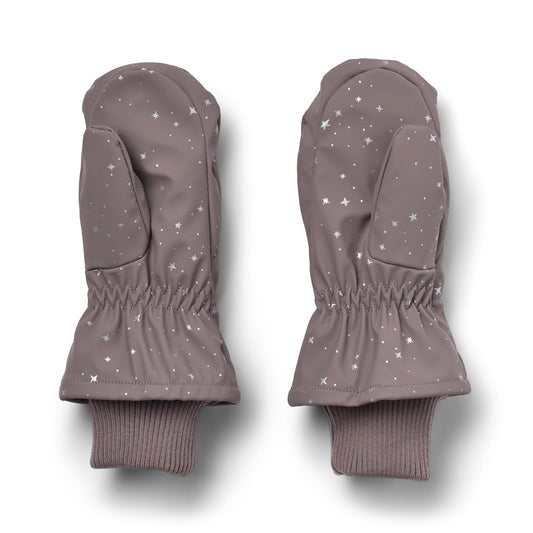Wheat - Winter Mittens Stormy - Purple Stone Stars