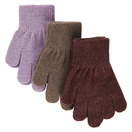 Mikk-Line - Magic Gloves 3 Pack, 93030ML - Dark Mink / Slate Black / Chalk Violet