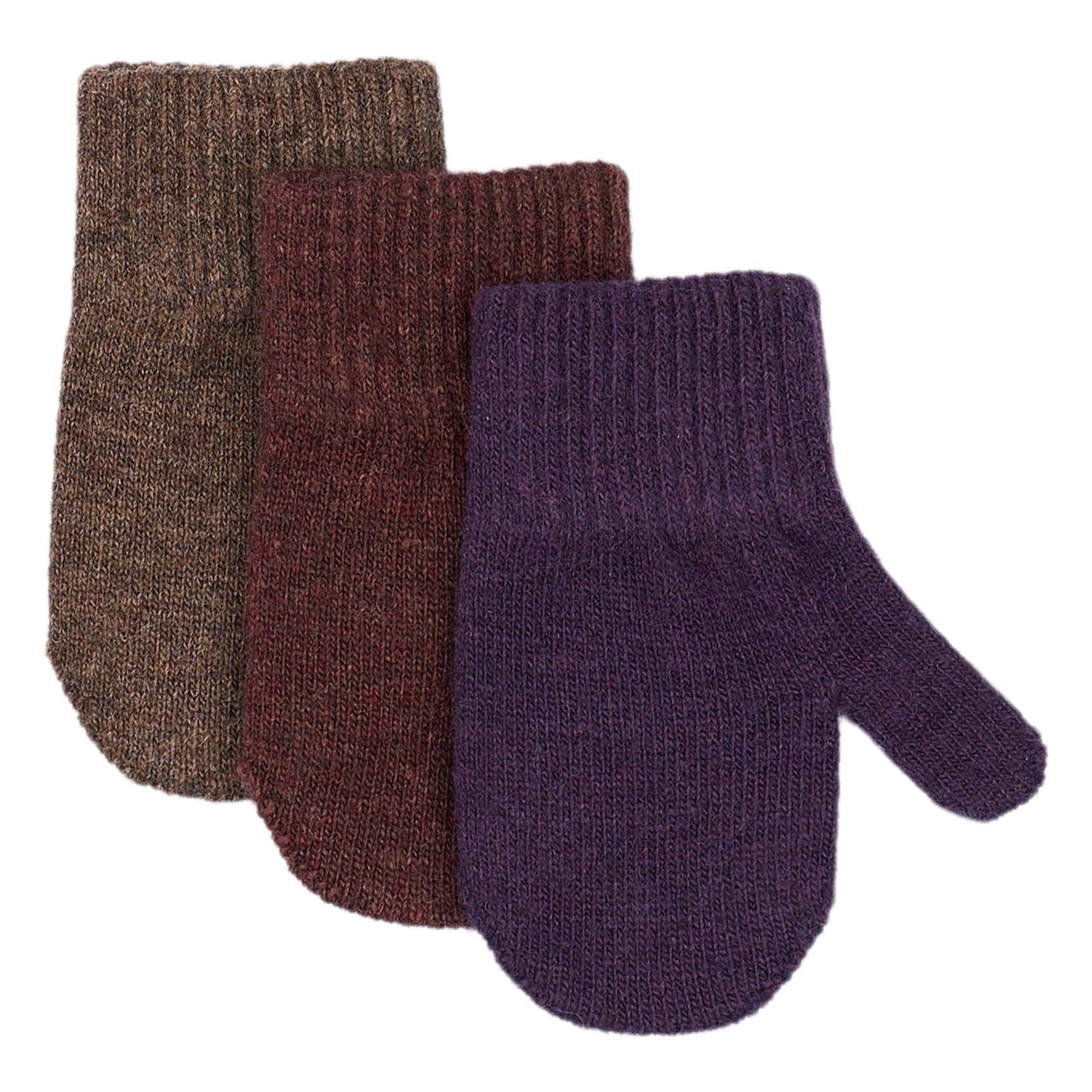 Mikk-Line - Magic Mittens 3 Pack, 93031ML - Nightshade / Chocolate Chip / Rose Brown