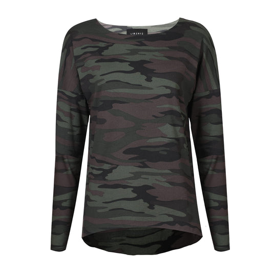 Liberté - Alma Top LS Fleece, 9354 - Dusty Camo Dark Brown