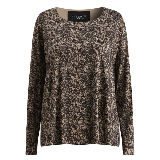 Liberté - Alma LS Top, 9504 - Mocca Brown Lace