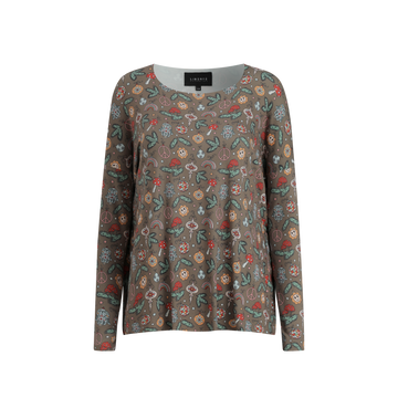 Liberté - Alma LS Top, 9504 - Smiley Peace Brown