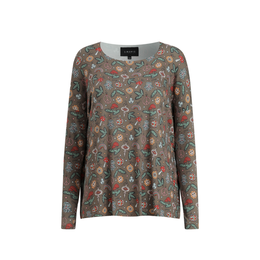 Liberté - Alma LS Top, 9504 - Smiley Peace Brown