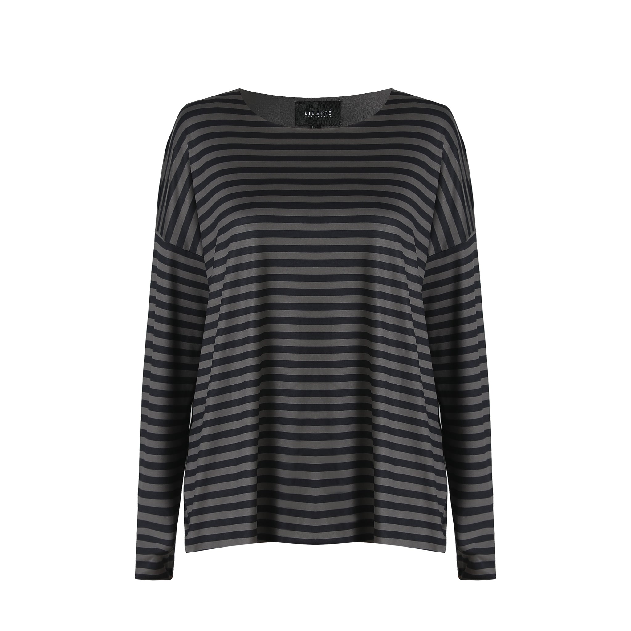 Liberté - Alma LS Top, 9504 - Dark Grey Black Stripe