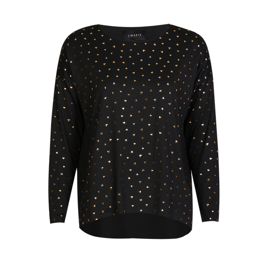 Liberté - Alma LS Top, 9504 - Black Gold Heart