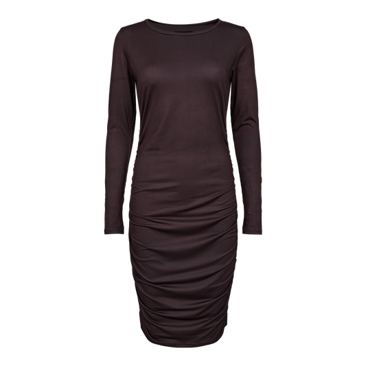 Liberté - Alma Long Dress LS, 9506 - Dark Brown