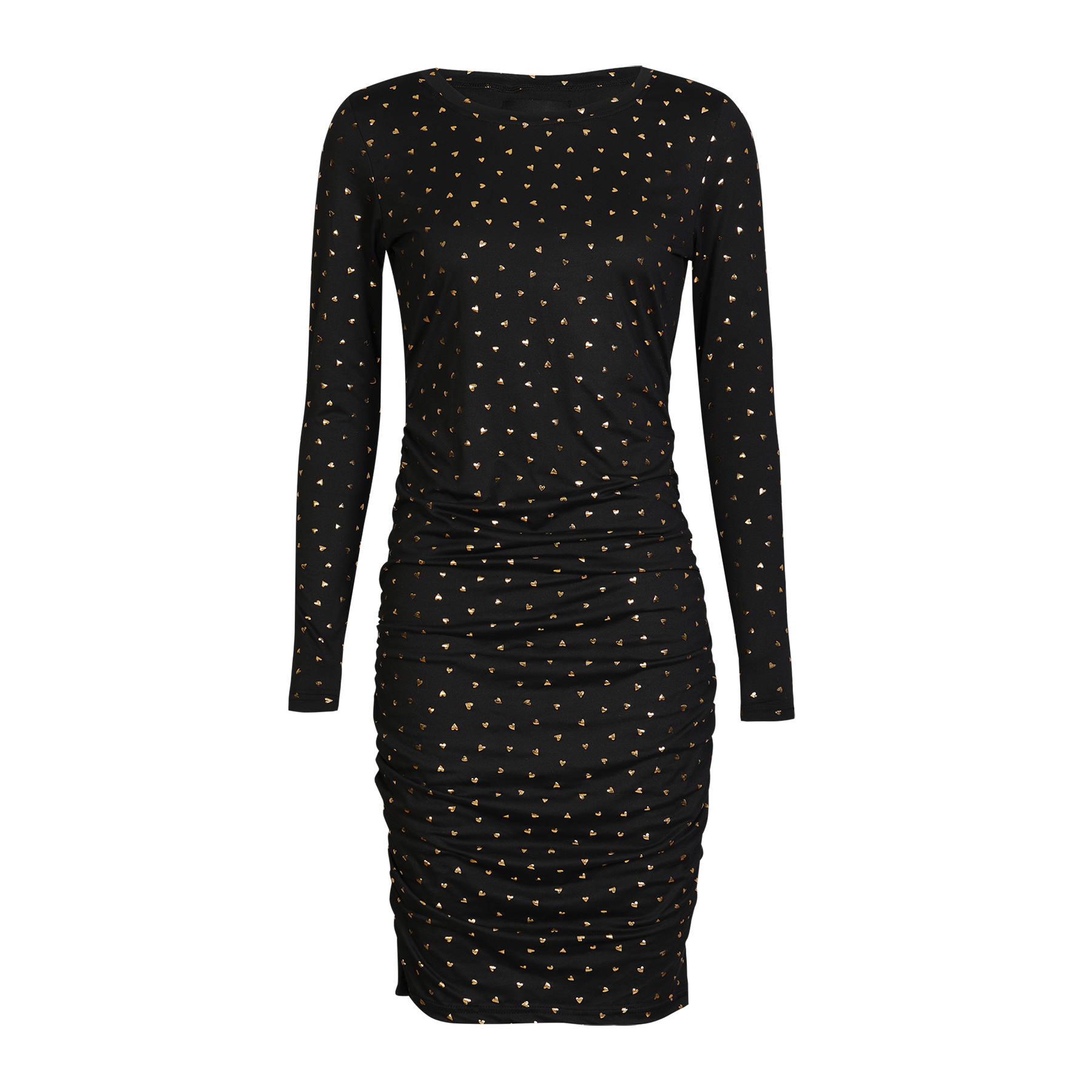 Liberté - Alma Long Dress LS, 9506 - Black Gold Heart