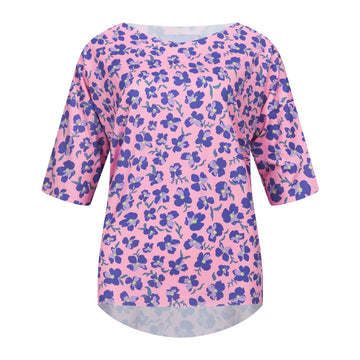 Liberté - Alma T-shirt SS, 9519 - Pink Purple Flower