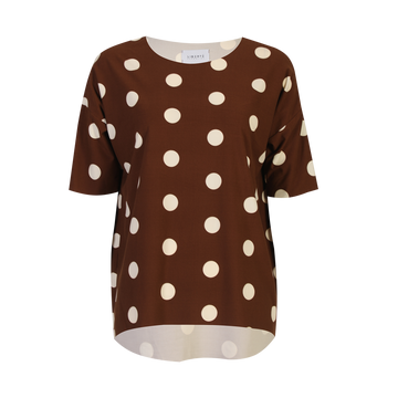 Liberté - Alma T-shirt SS, 9519 - Brown Creme Dot
