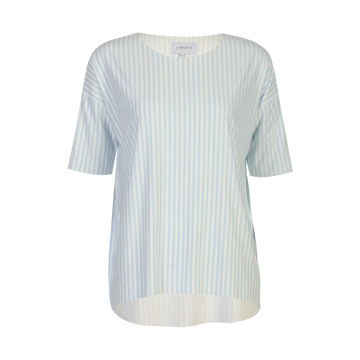 Liberté - Alma T-shirt SS, 9519 - Light Blue Creme Small Stripe