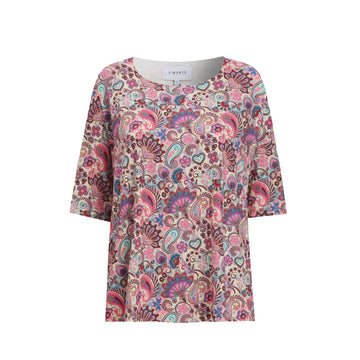 Liberté - Alma T-shirt SS, 9519 - Pink Paisley