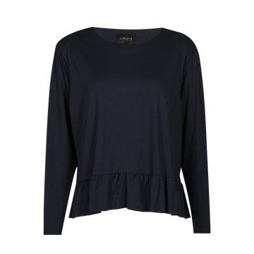 Liberté - Alma LS Frill T-shirt, 9557 - Iris Navy