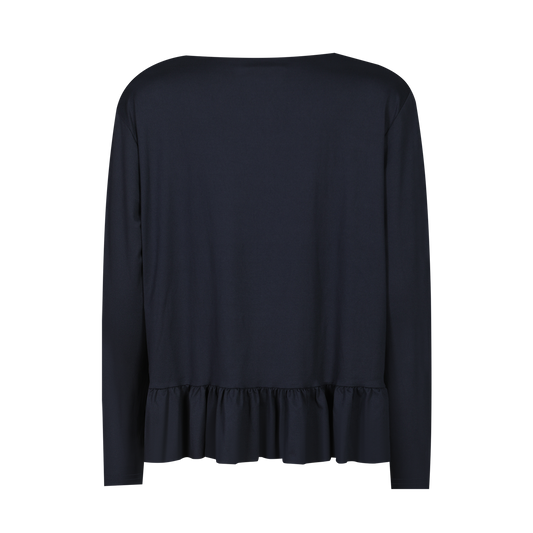 Liberté - Alma LS Frill T-shirt, 9557 - Iris Navy