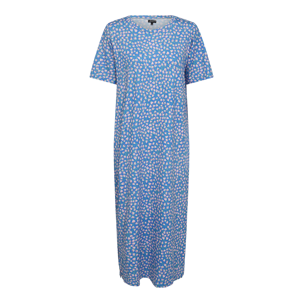 Liberté - Alma T-shirt Dress SS, 9562 - Blue Rosa Flowers