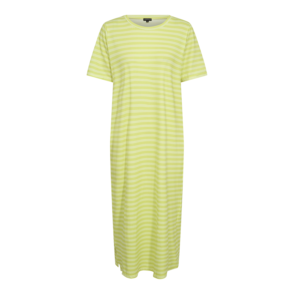 Liberté - Alma T-shirt Dress SS, 9562 - Lime Yellow Stripe