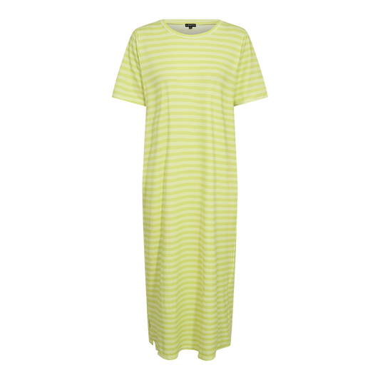 Liberté - Alma T-shirt Dress SS, 9562 - Lime Yellow Stripe