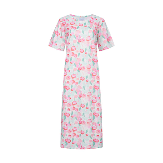 FORUDBESTILLING // Liberté - Alma T-shirt Dress SS, 9562 - Mint Pink Flower (Levering ca. uge 23/24)