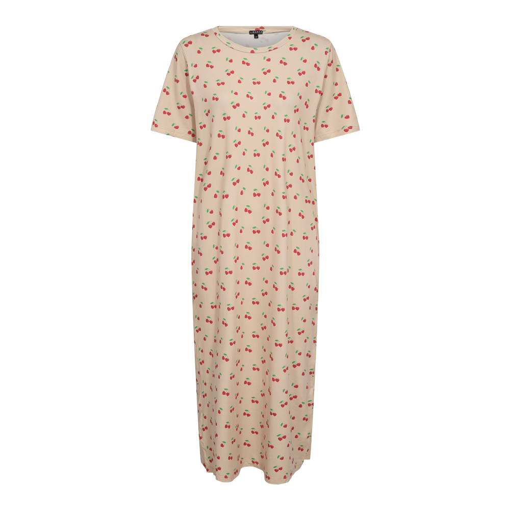 Liberté - Alma T-shirt Dress SS, 9562 - Sand Heart Cherry