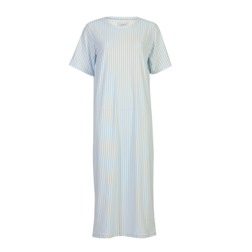 Liberté - Alma T-shirt Dress SS, 9562 - Light Blue Creme Small Stripe
