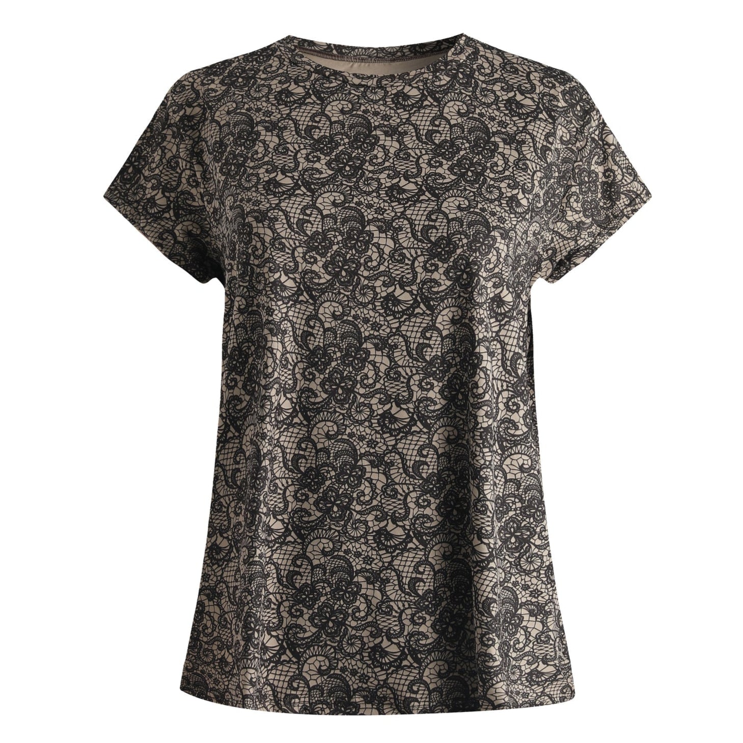 Liberté - Alma U T-shirt SS, 9581 - Mocca Brown Lace