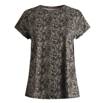 Liberté - Alma U T-shirt SS, 9581 - Mocca Brown Lace