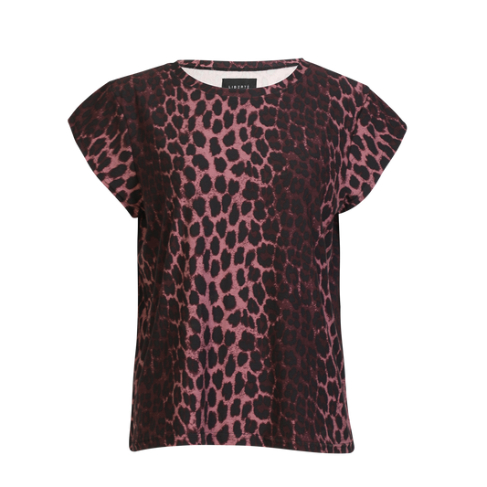 Liberté - Alma U T-shirt SS, 9581 - Bordeaux Lux Leo