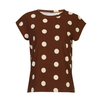 Liberté - Alma U T-shirt SS, 9581 - Brown Creme Dot