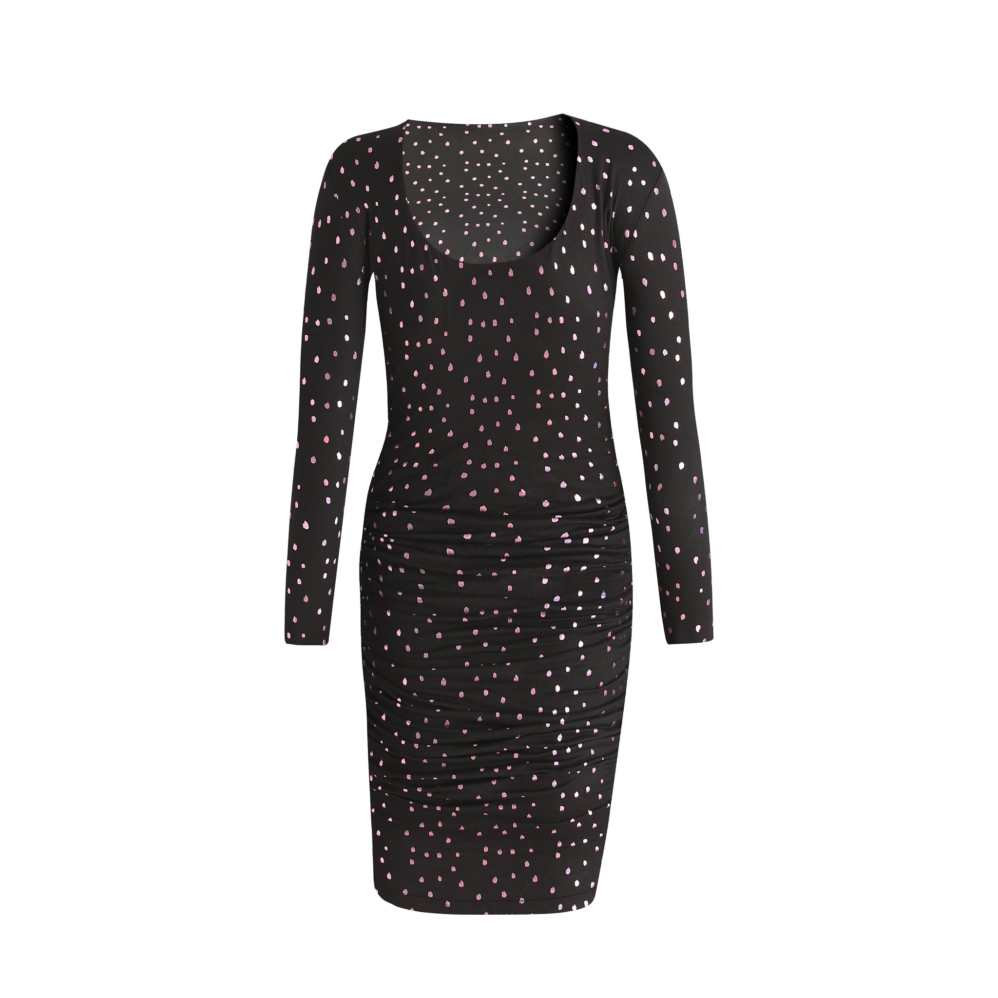 Liberté - Alma LS Turn Dress, 9583 - Black Pink Holographic Dot