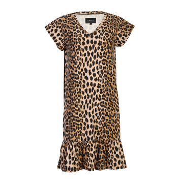 Liberté - Alma U T-shirt Frill Dress, 9593 - Lux Leo (x Neon Orange)