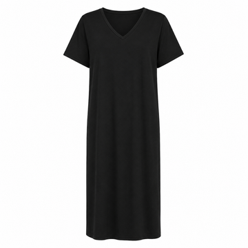 Liberté - Alma V-Neck T-shirt Dress SS, 9594 - Black
