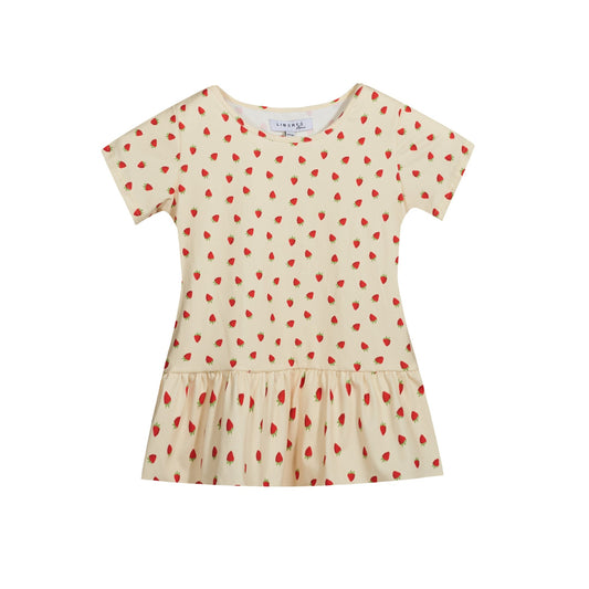 Liberté - Alma KIDS SS Frill T-shirt, 9649 - Creamy Strawberry