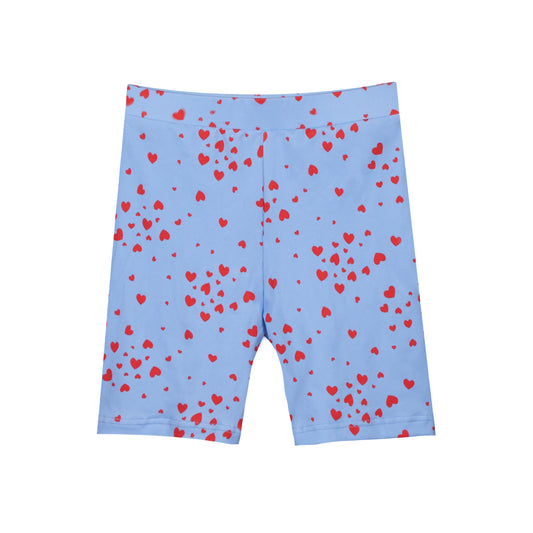 FORUDBESTILLING // Liberté - Alma KIDS Bicycle Shorts, 9651 - Light Blue Pink Heart (Levering ca. uge 23/24)